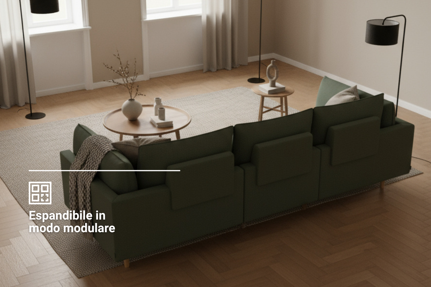 Modulaire sofa Donna 3-zits met slaapfunctie