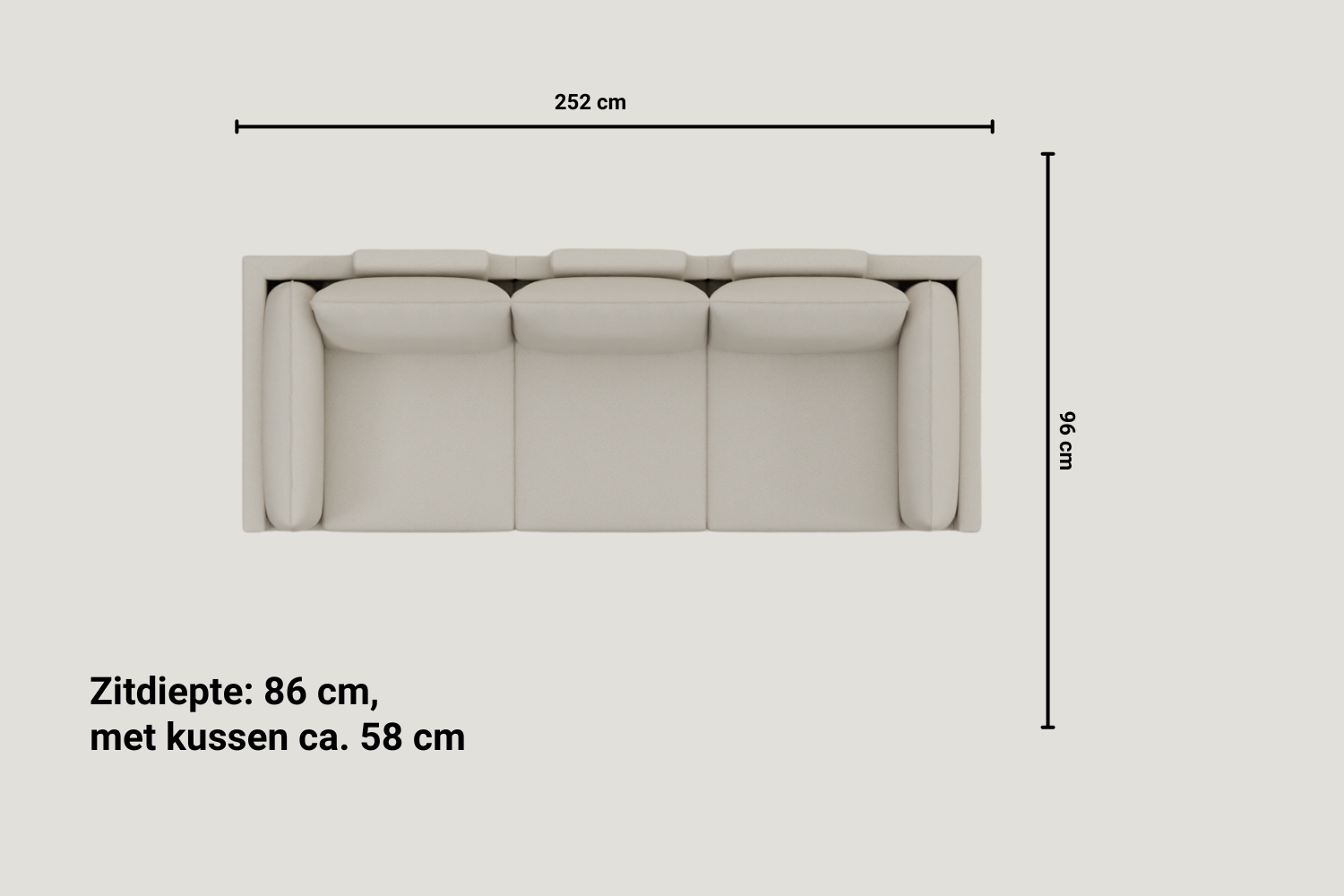 Modulaire sofa Donna 3-zits met slaapfunctie