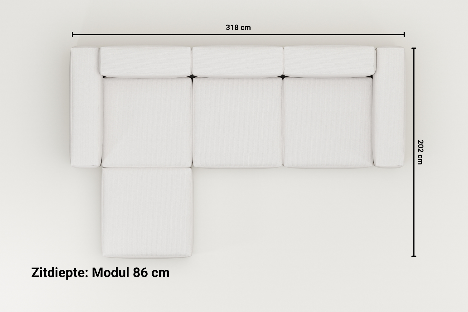 Modulaire sofa Harvey 4-zits L met slaapfunctie