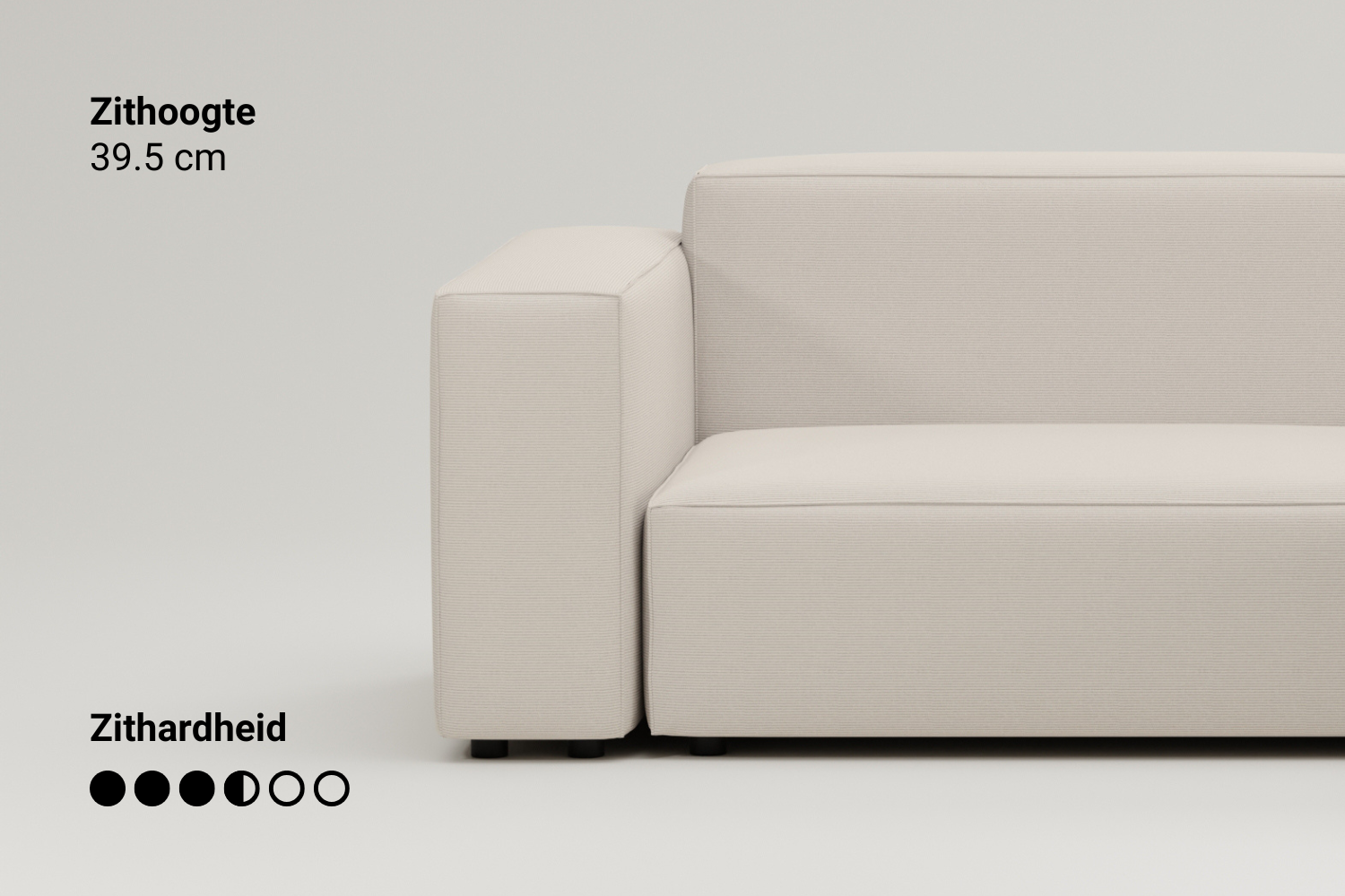 Modulaire hoekbank Harvey 4-zits met slaapfunctie