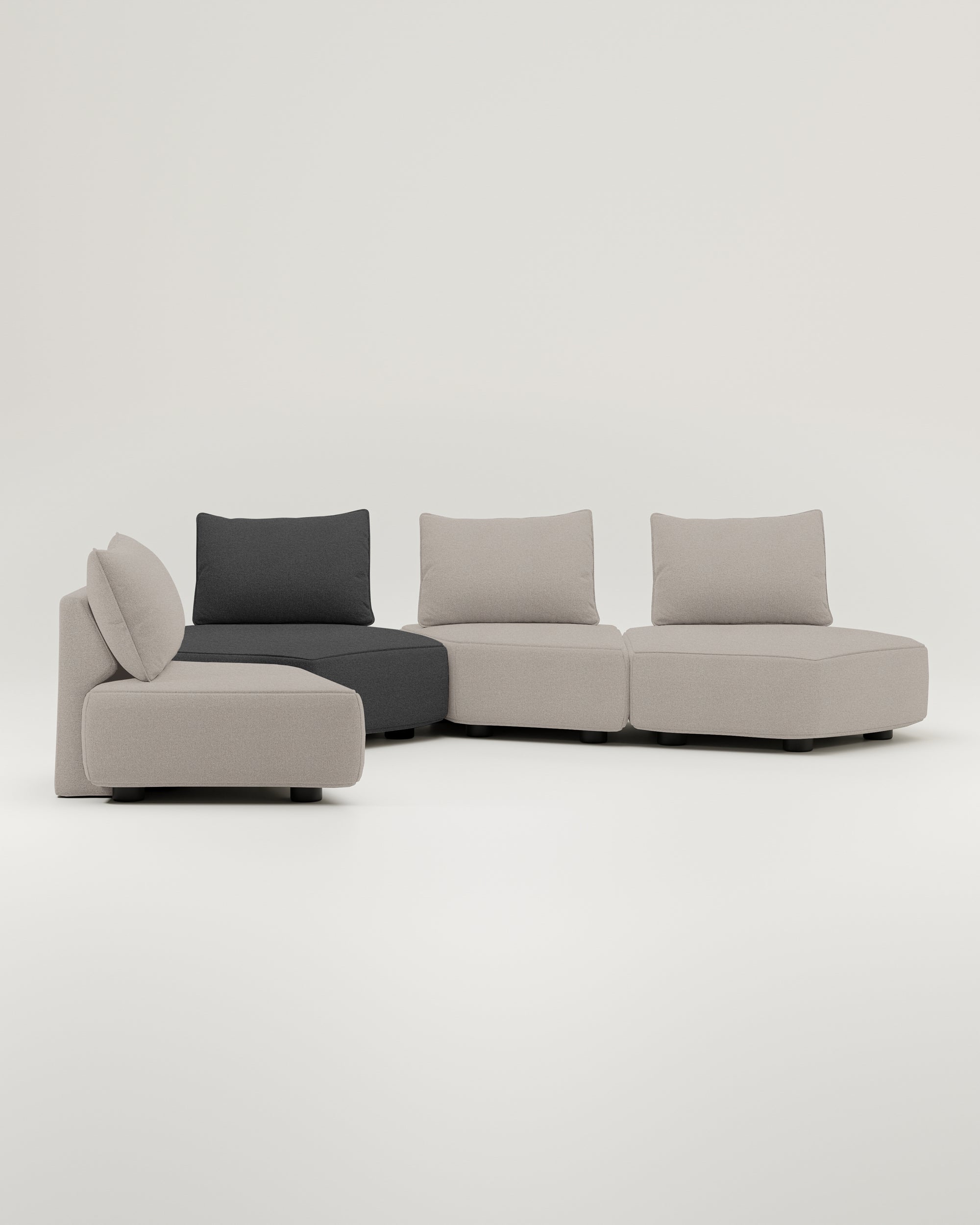 Modulares Sofa Katrina mit Schlaffunktion - Stoff Nova