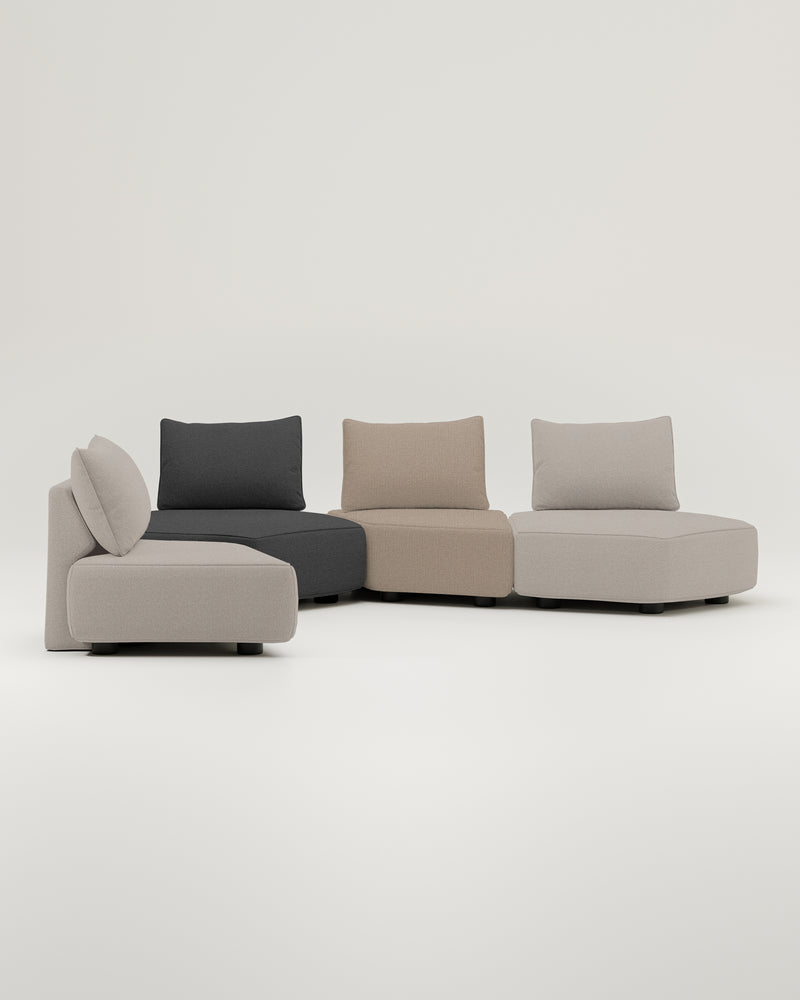 Modulares Sofa Katrina mit Schlaffunktion - Stoff Nova
