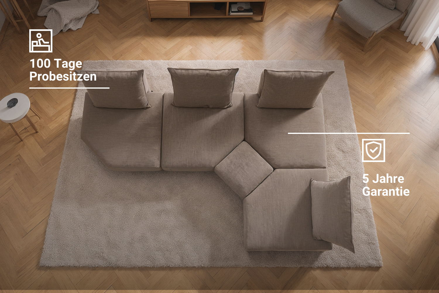 Katrina 2.0 modulaire bank met slaapfunctie
