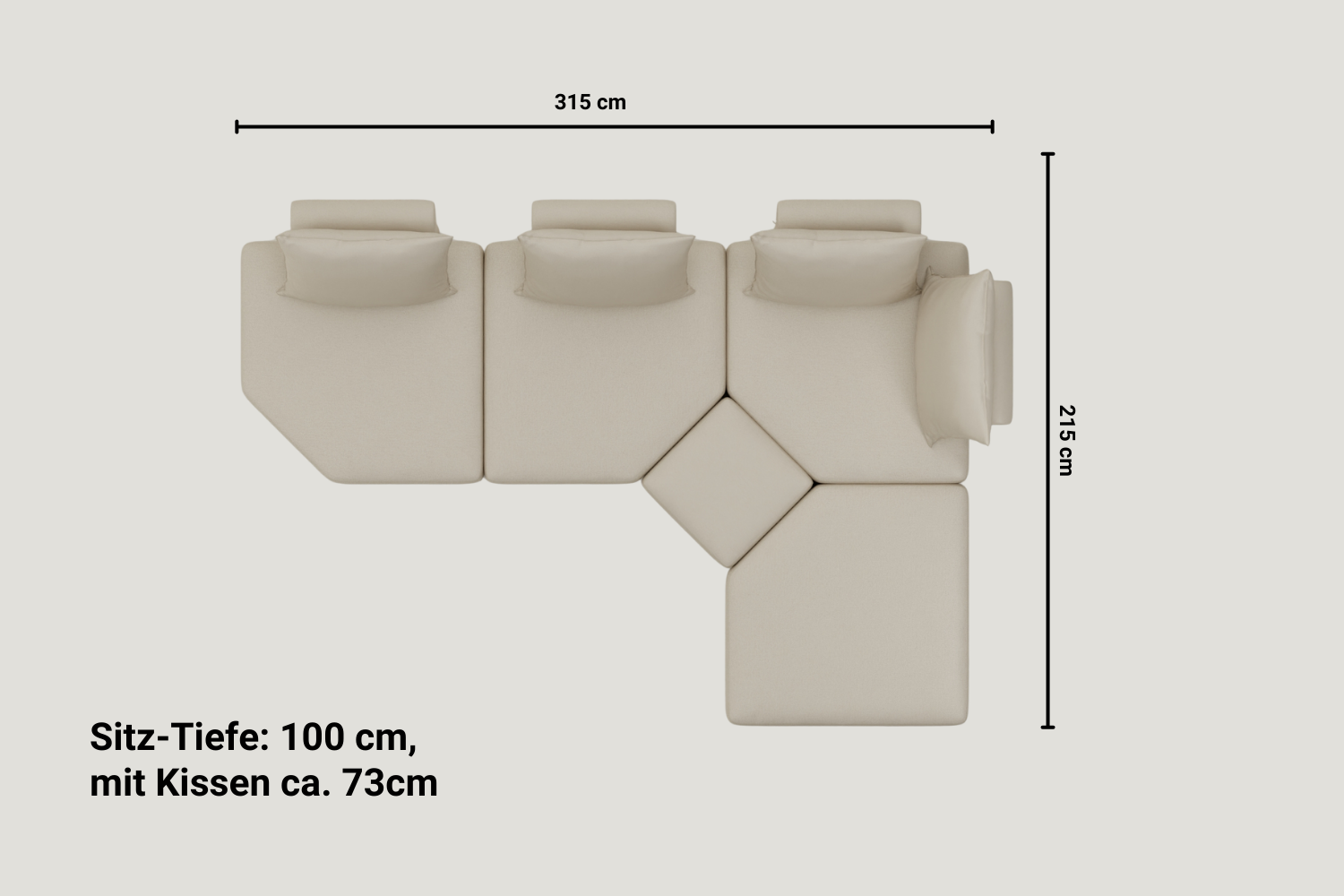 Katrina 2.0 modulaire bank met slaapfunctie