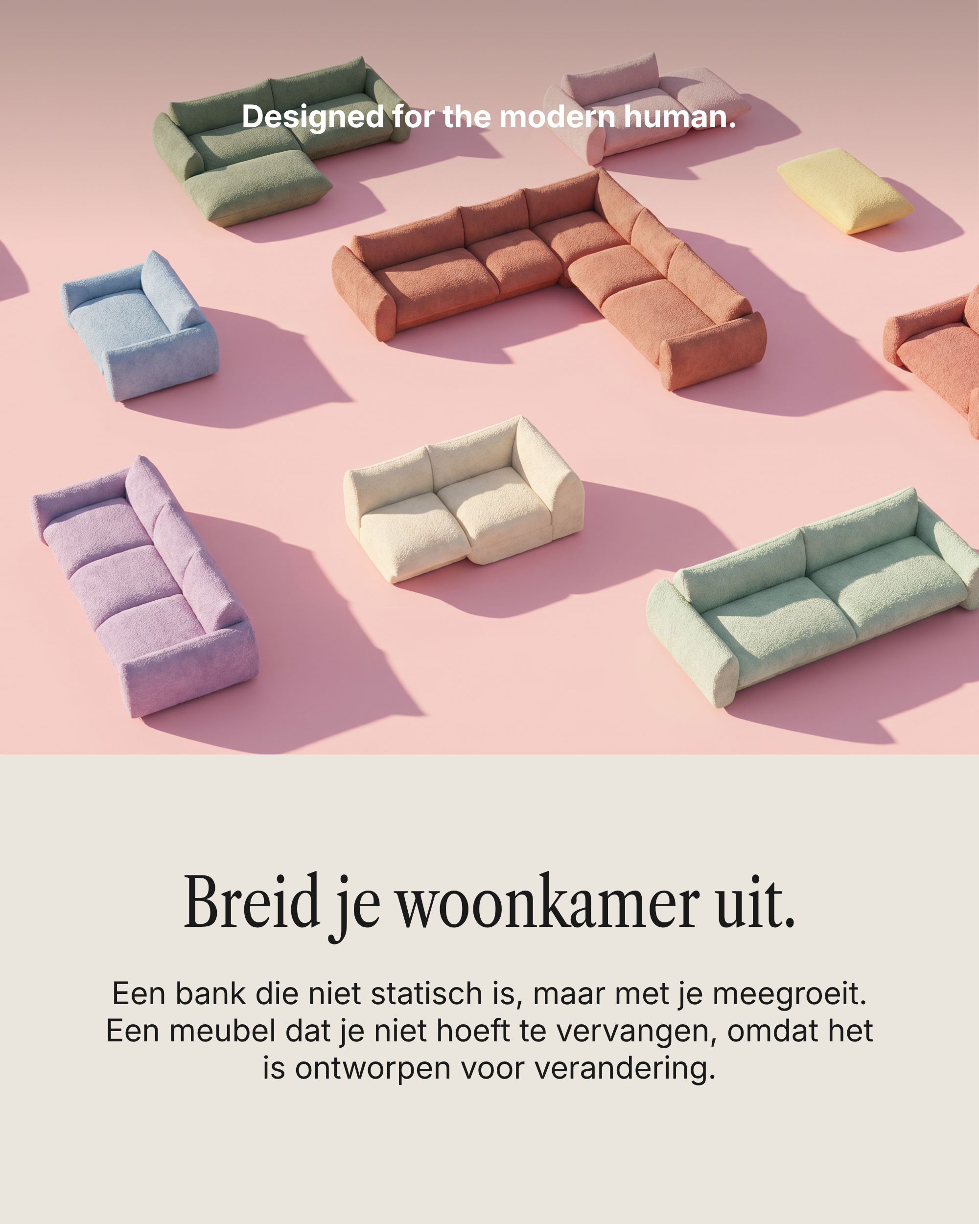 Modulaire Bank Luma L 4-zits met Slaapfunctie