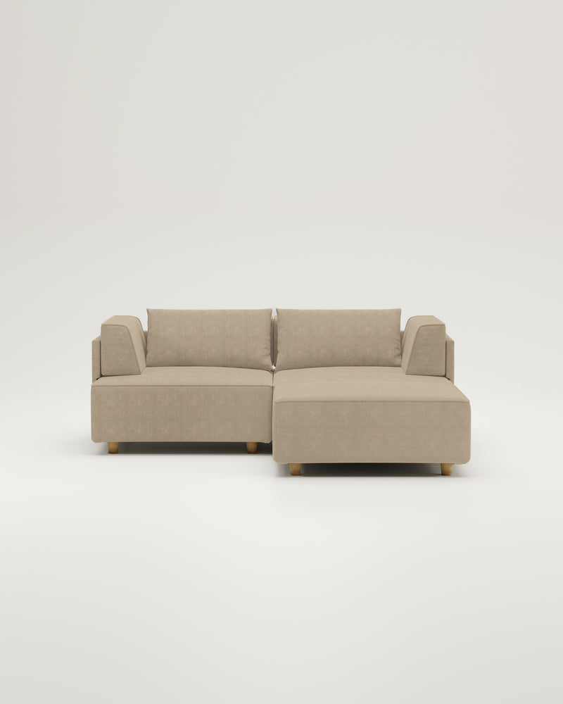 Modulares Sofa Louis 2-Sitzer mit Hocker und Schlaffunktion