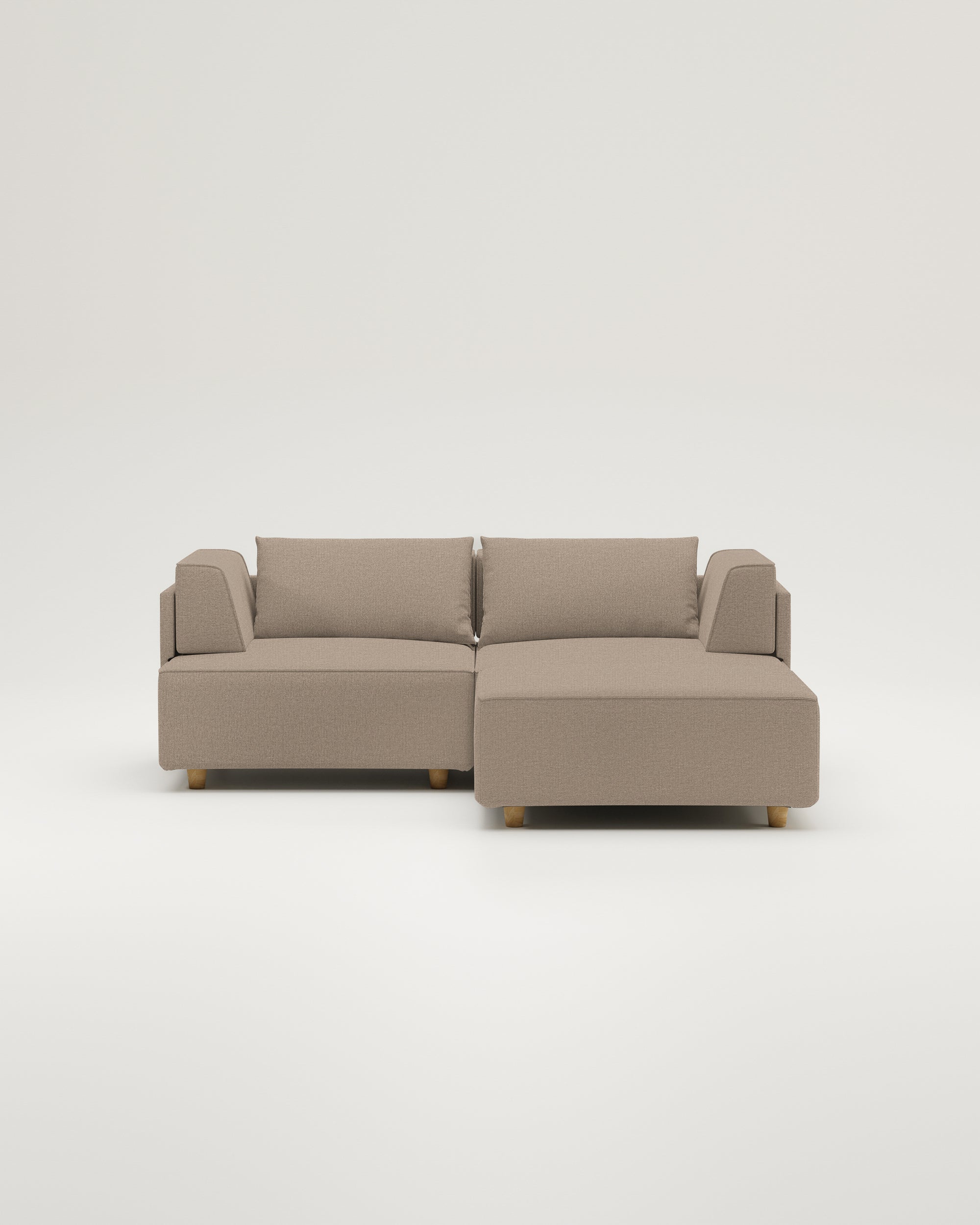 Modulares Sofa Louis 2-Sitzer mit Hocker und Schlaffunktion - Stoff Nova
