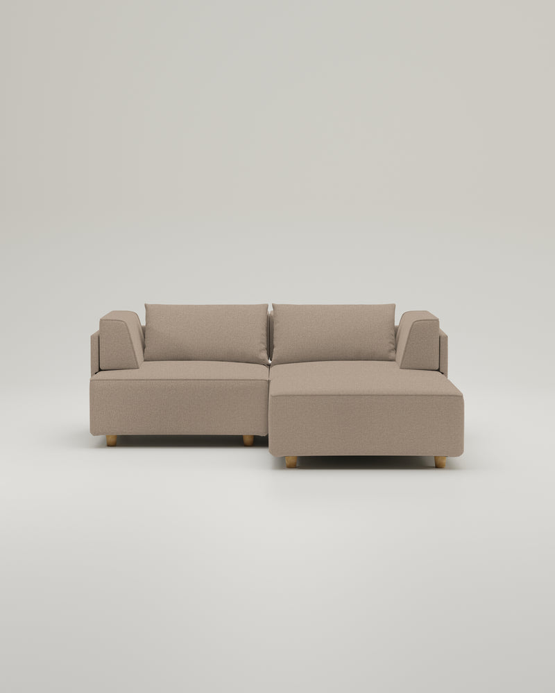 Modulares Sofa Louis 2-Sitzer mit Hocker und Schlaffunktion - Stoff Nova