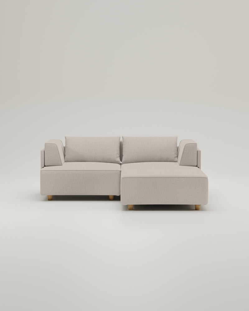 Modulares Sofa Louis 2-Sitzer mit Hocker und Schlaffunktion - Stoff Nova