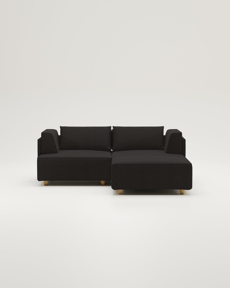 Modulares Sofa Louis 2-Sitzer mit Hocker und Schlaffunktion
