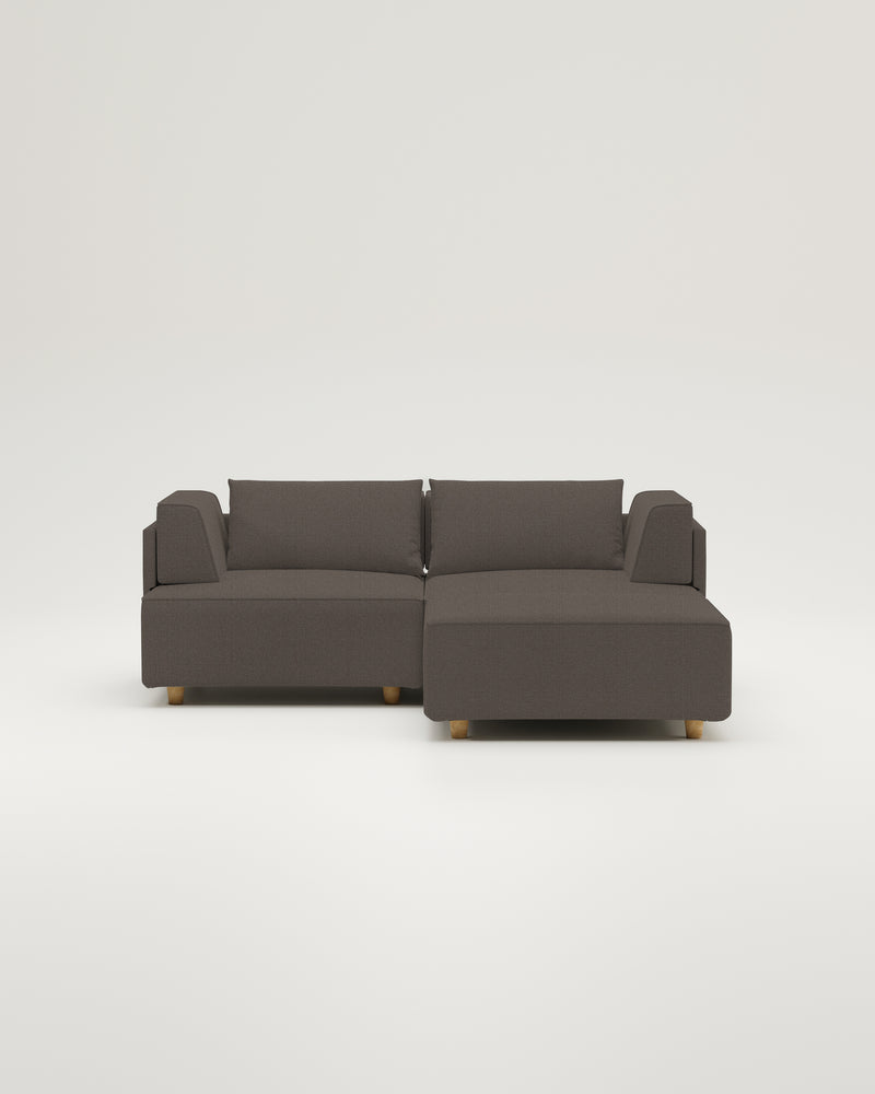 Modulares Sofa Louis 2-Sitzer mit Hocker und Schlaffunktion
