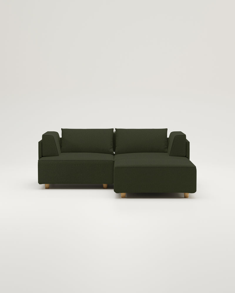 Modulares Sofa Louis 2-Sitzer mit Hocker und Schlaffunktion