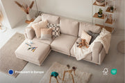 Modulares Sofa Donna U mit Schlaffunktion - Stoff Nova
