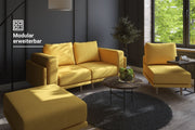 Modulares Sofa Donna U mit Schlaffunktion - Stoff Nova