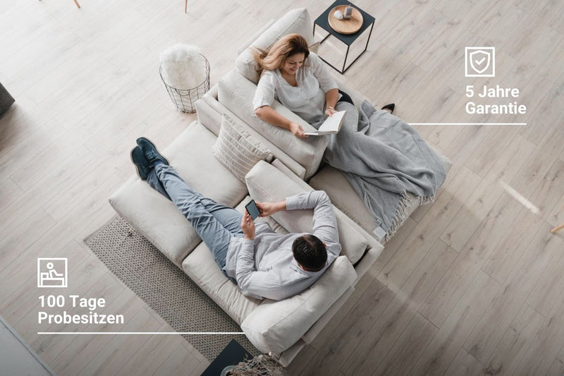 Modulares Sofa Donna U mit Schlaffunktion - Stoff Nova
