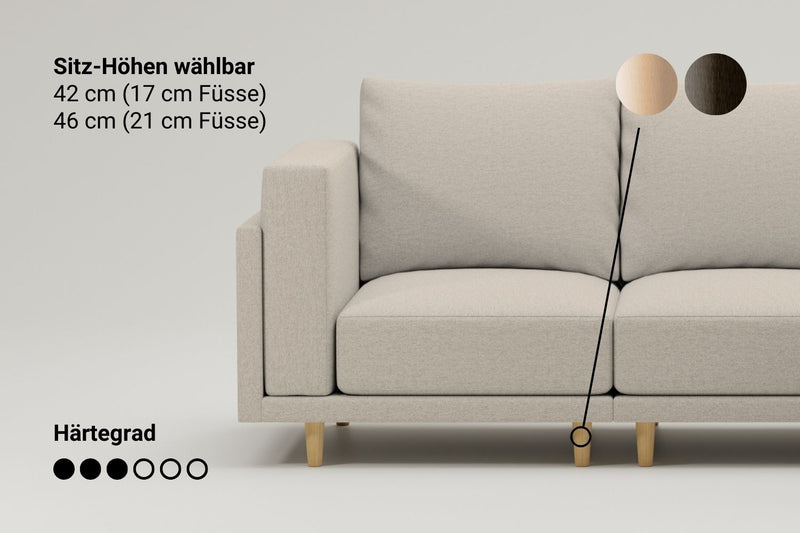 Modulares Sofa Donna U mit Schlaffunktion - Stoff Nova