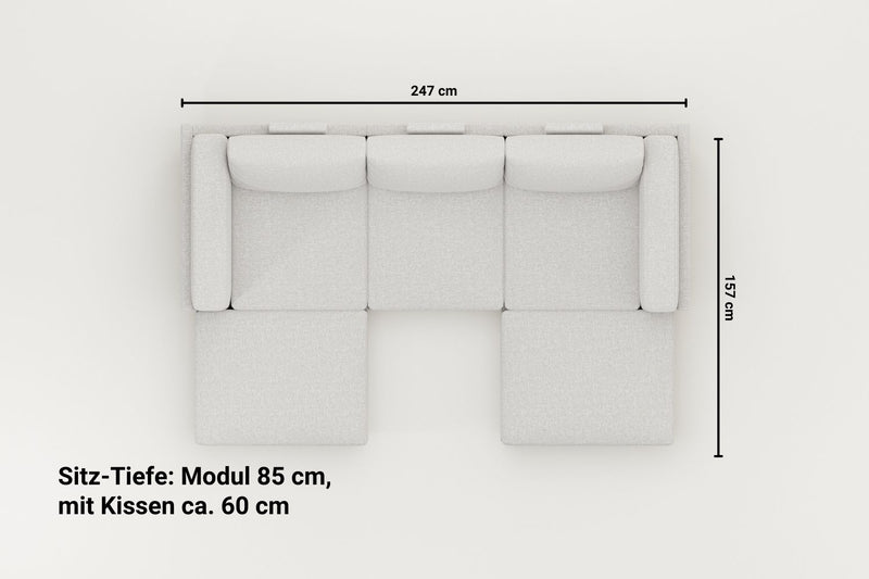 Modulares Sofa Donna U mit Schlaffunktion - Stoff Nova