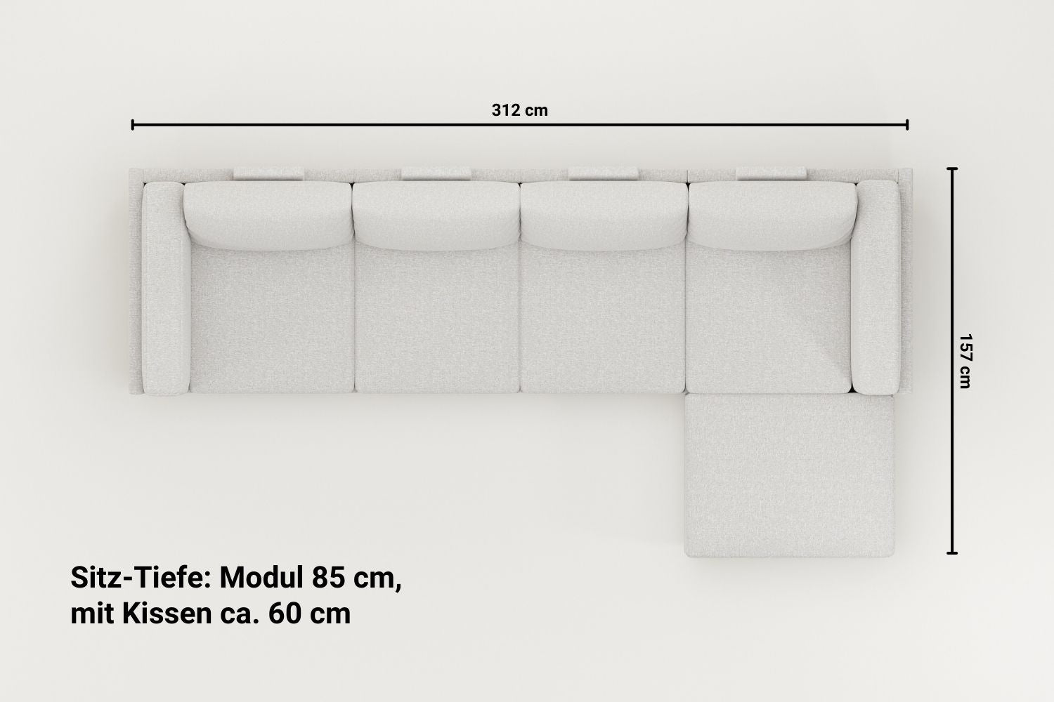 Donna XL modulaire sofa met slaapfunctie