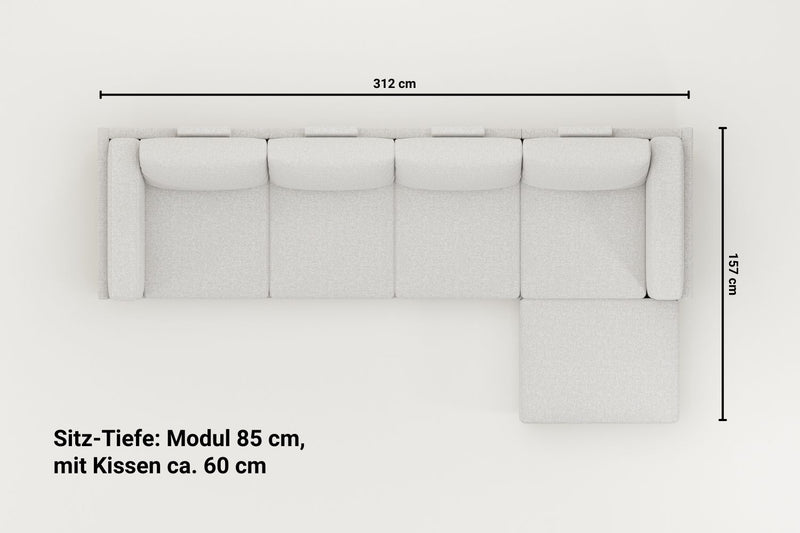 Modulares Sofa Donna XL mit Schlaffunktion - Stoff Nova