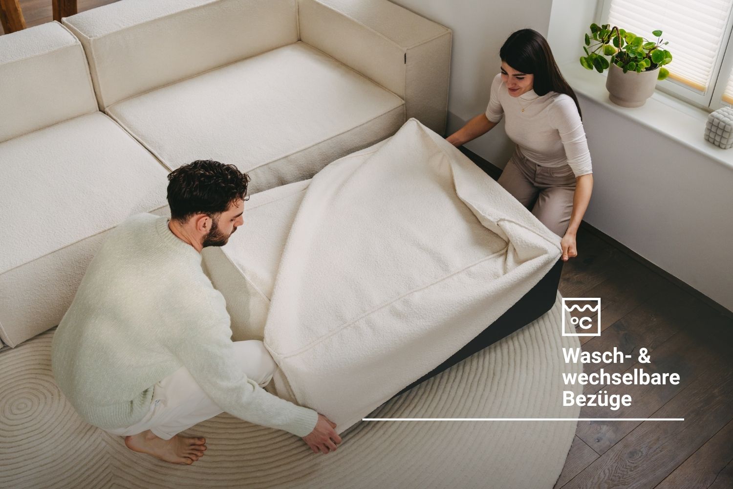 Stoffen bekleding - Modulaire bank Harvey 4-zits