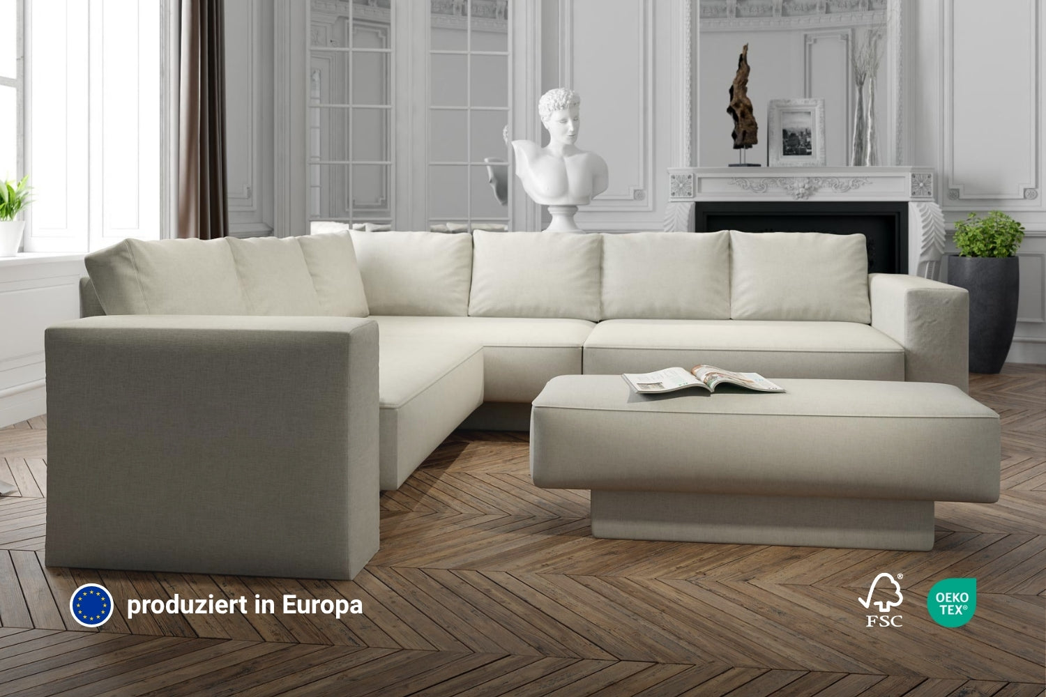Modulares Sofa Jessica mit Schlaffunktion - Stoff Nova
