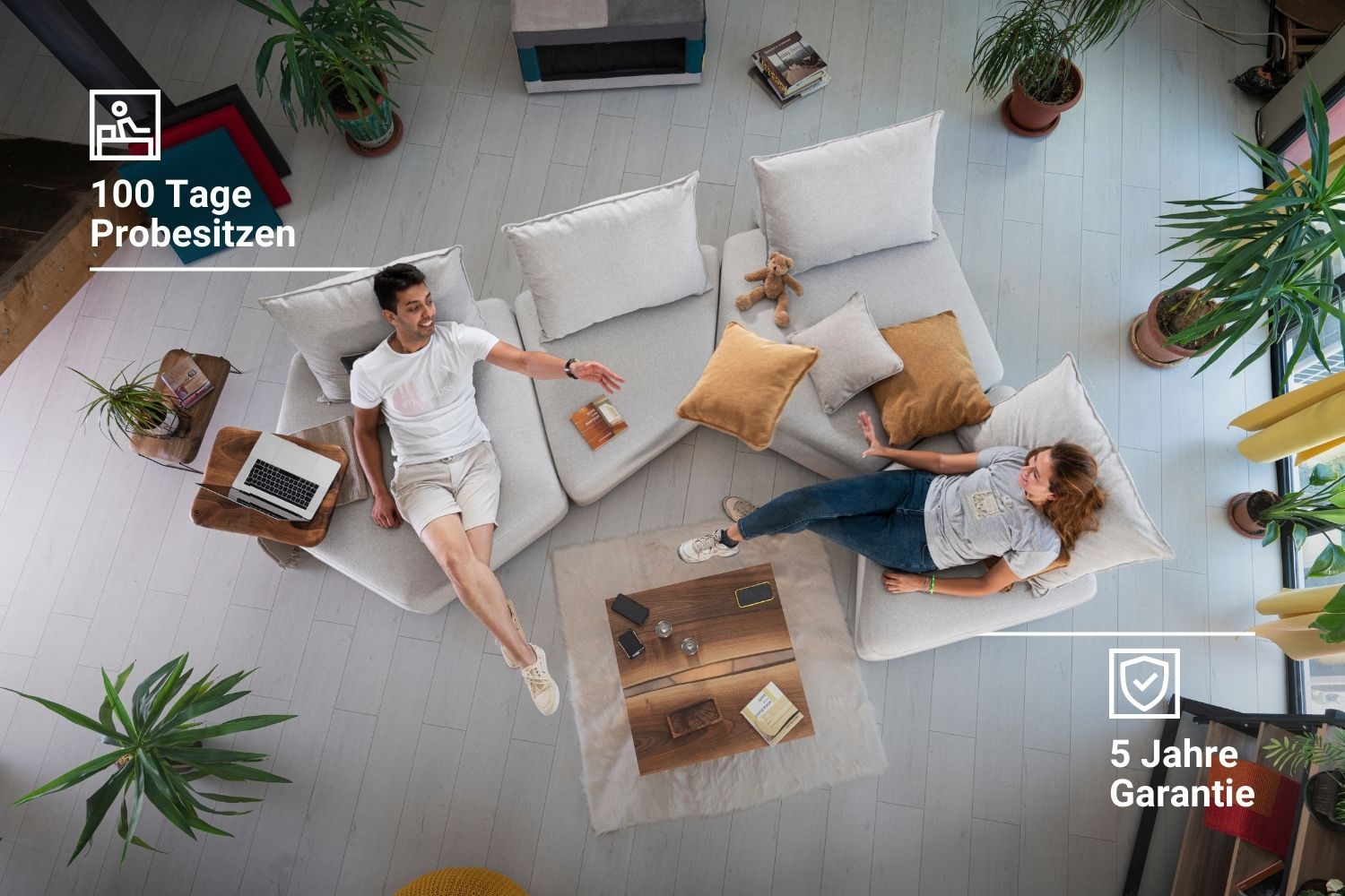 Modulares Sofa Katrina mit Schlaffunktion - Stoff Nova