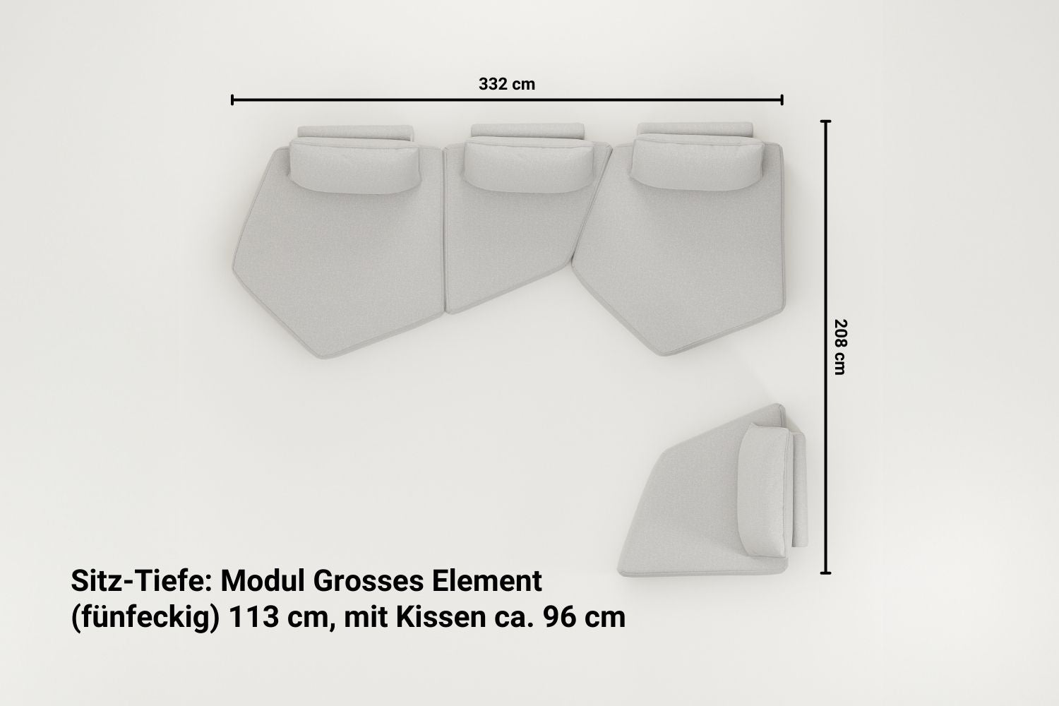 Modulares Sofa Katrina mit Schlaffunktion - Stoff Nova