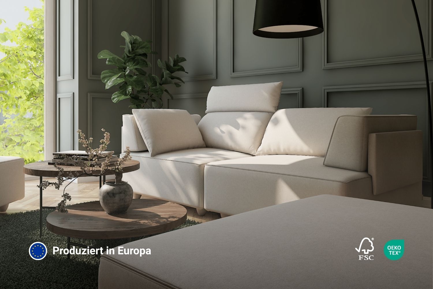 Modulares Sofa Louis 5-Sitzer mit Schlaffunktion