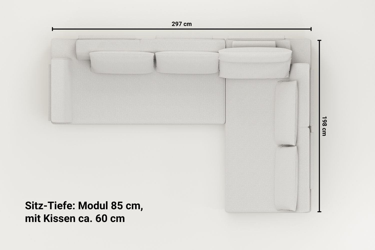 Modulares Sofa Louis 5-Sitzer mit Schlaffunktion