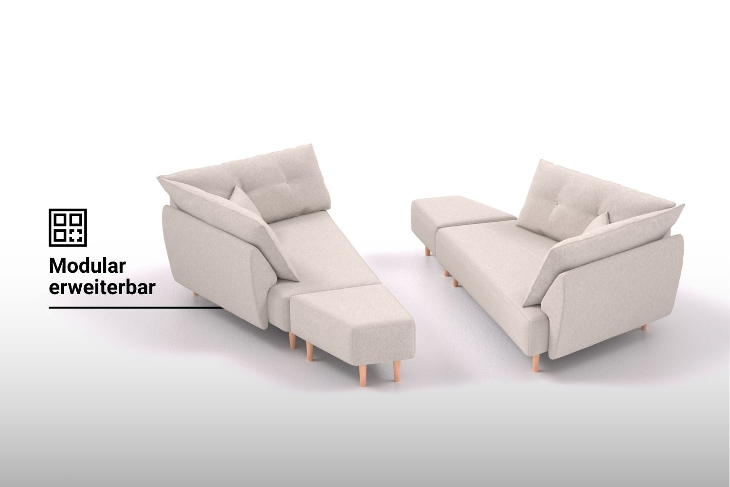 Modulares Sofa Mike mit Schlaffunktion - Stoff Nova