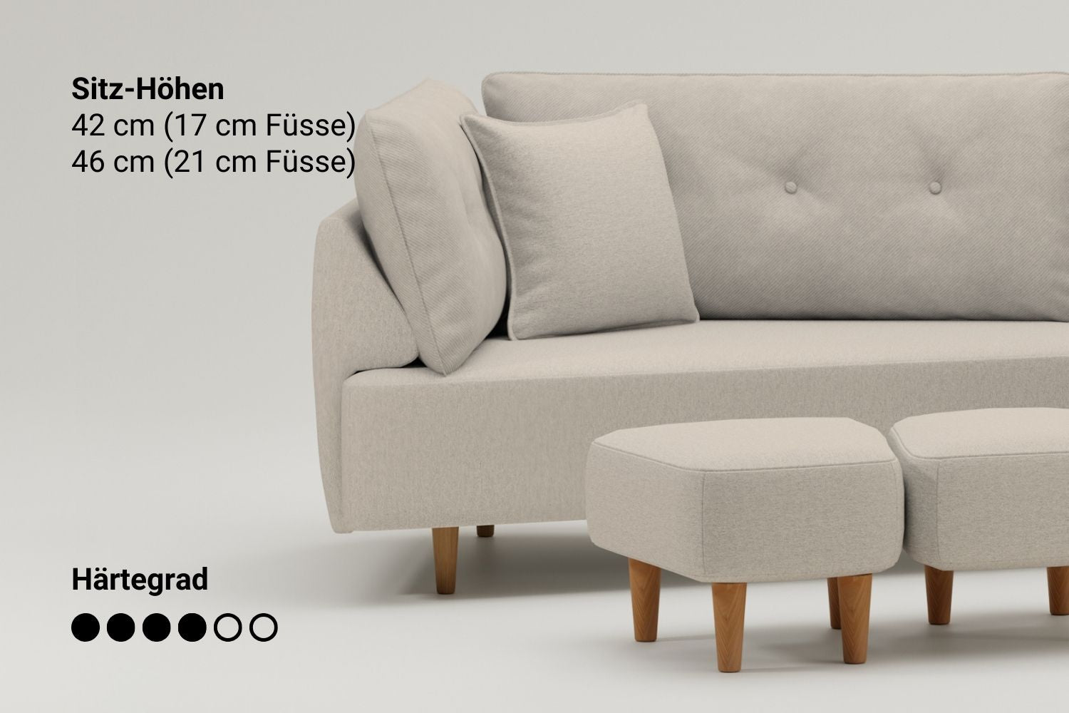 Modulares Sofa Mike mit Schlaffunktion - Stoff Nova