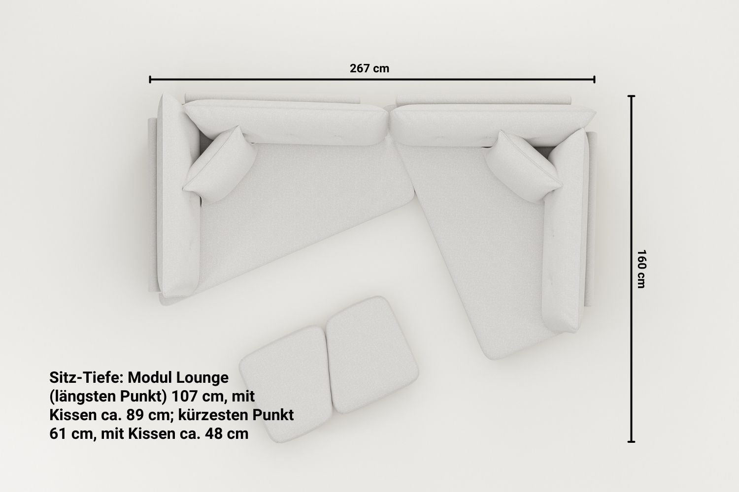 Modulares Sofa Mike mit Schlaffunktion - Stoff Nova