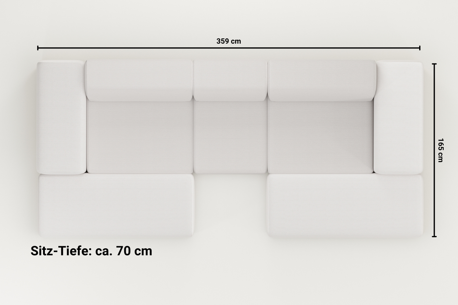Nina U-vormige modulaire bank / zithoek met slaapfunctie