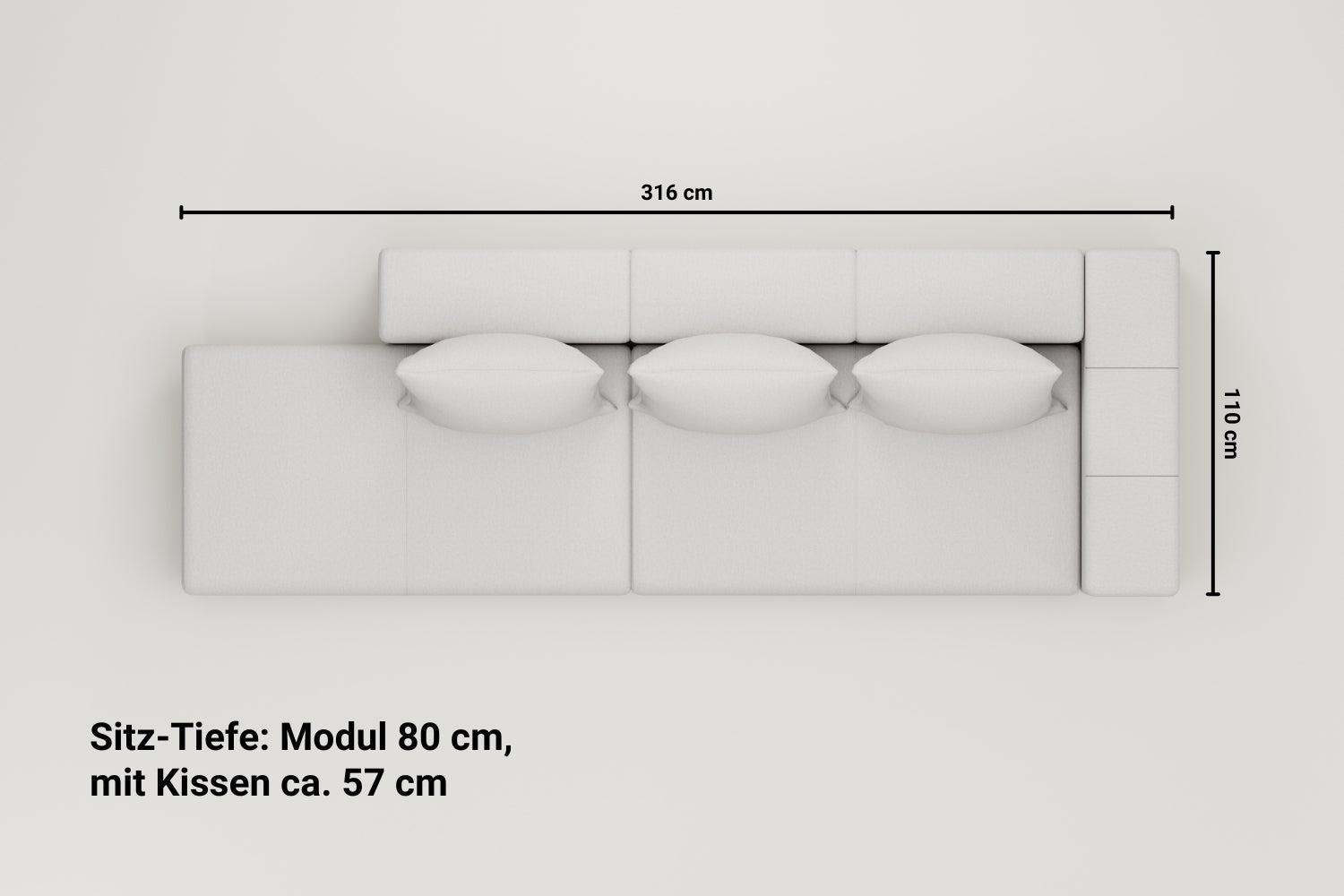 Modulares Sofa Marie mit Schlaffunktion