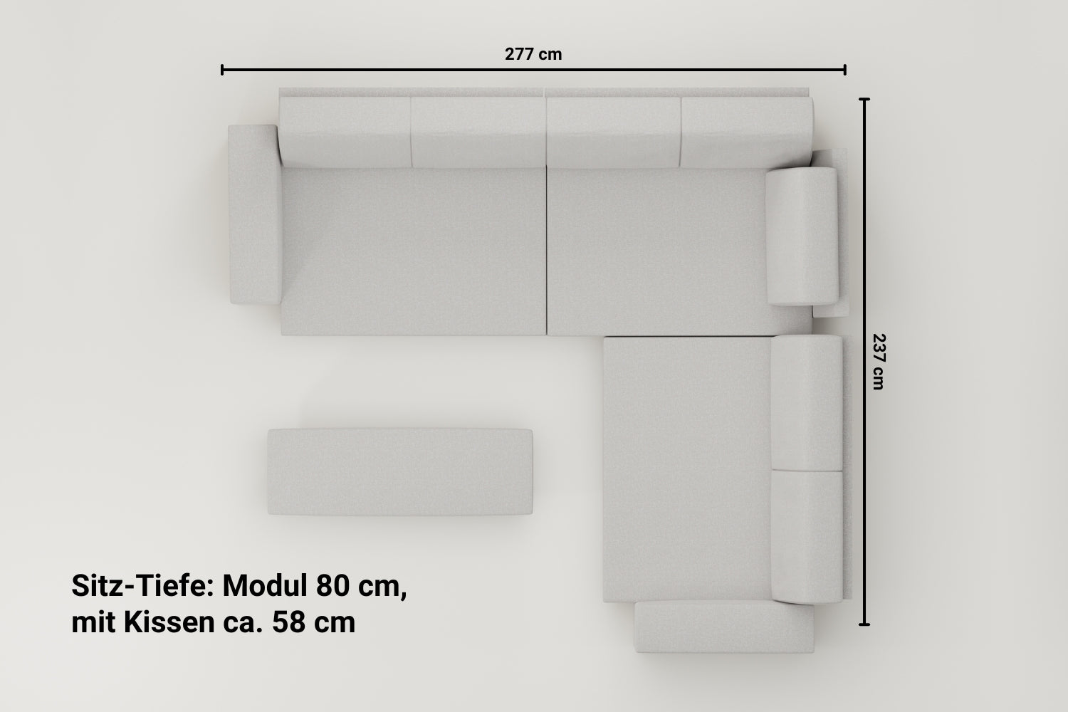 Modulares Sofa Rachel mit Schlaffunktion