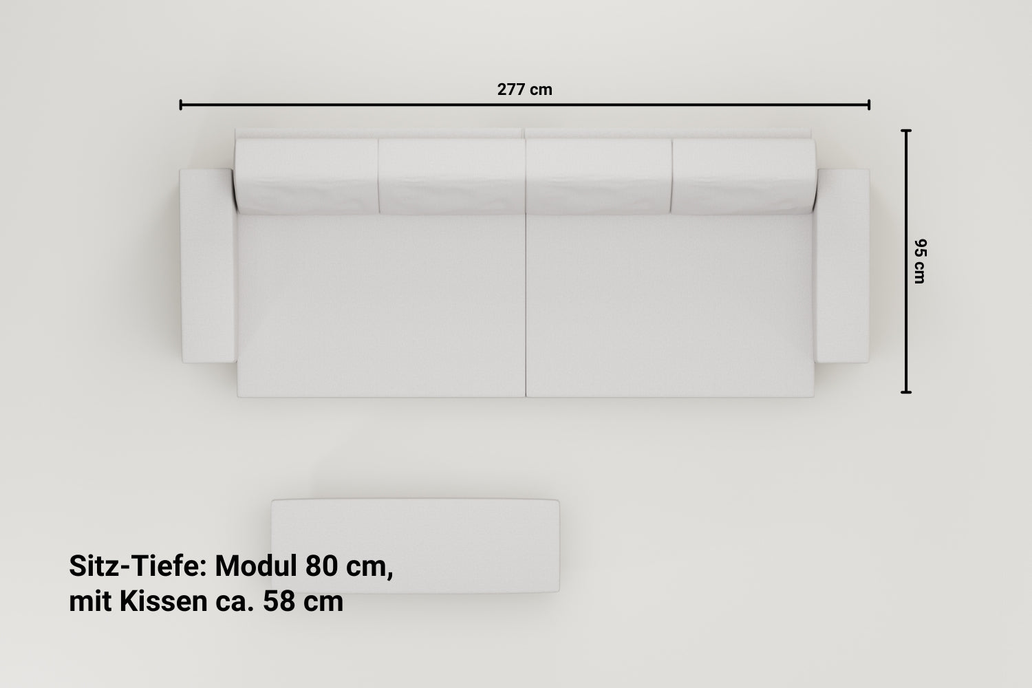 Modulares Sofa Jessica mit Schlaffunktion - Stoff Nova
