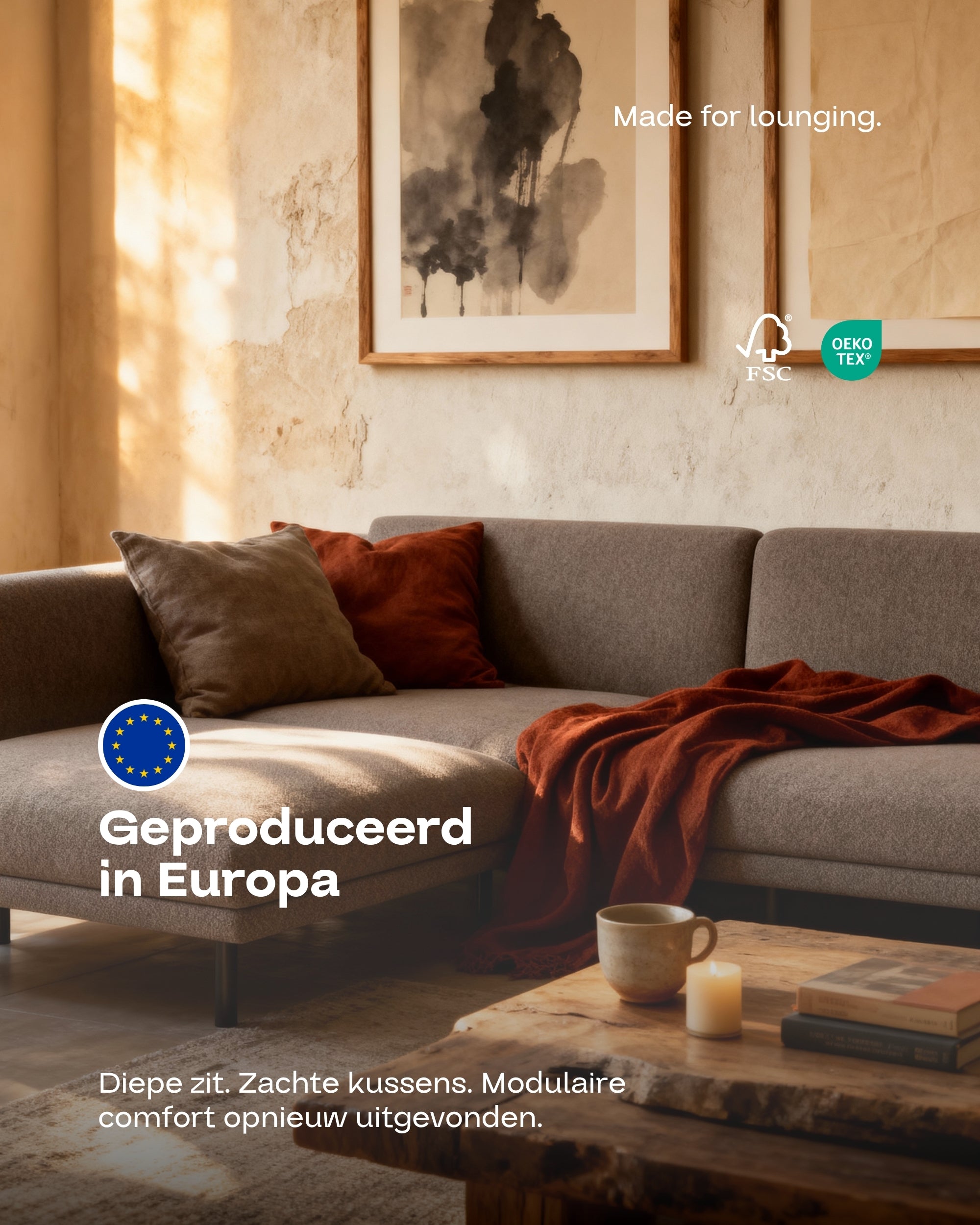 Modulaire bank Aera 2.5-zits met voetenbank