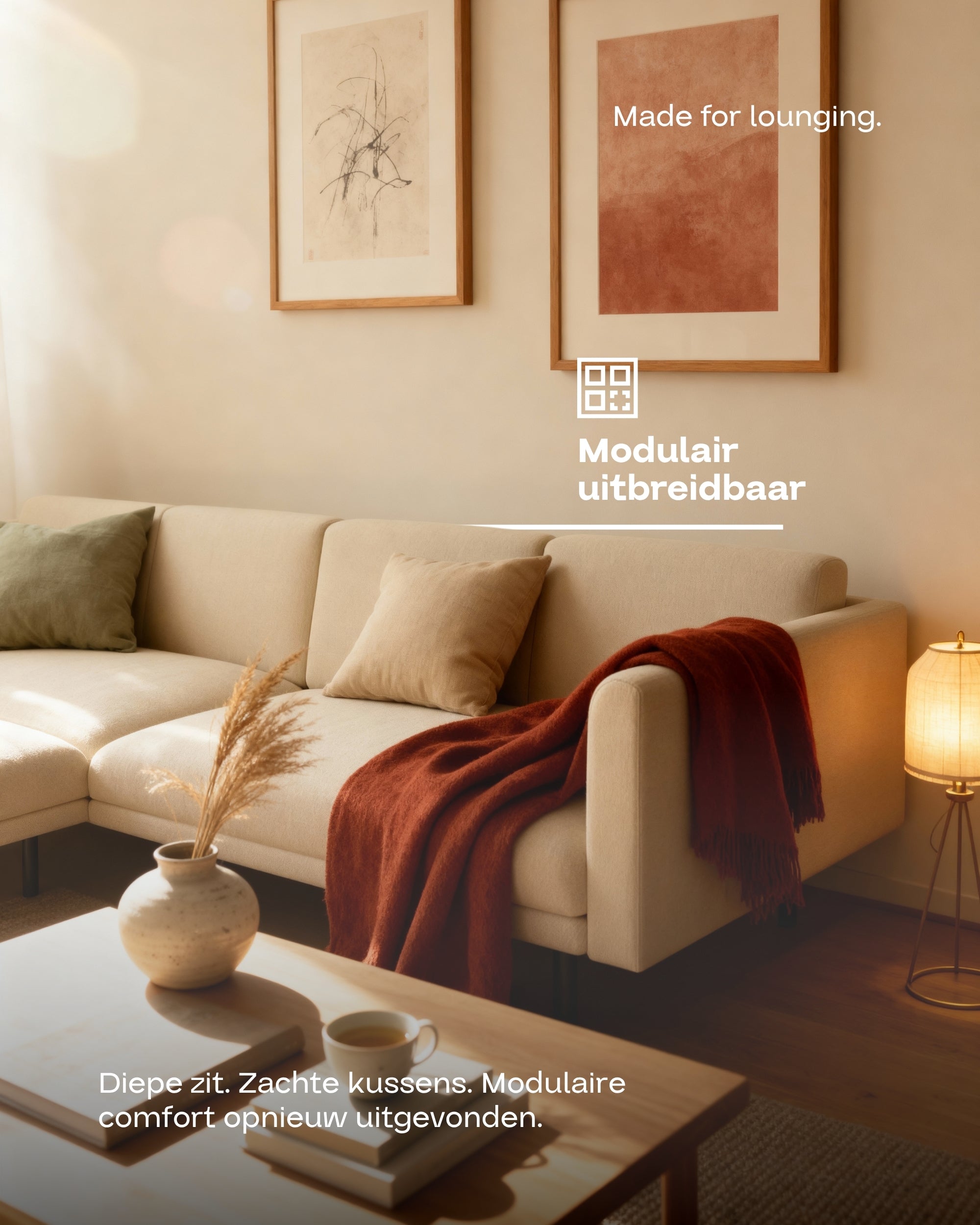 Modular sofa Aera 3-seater with footstool