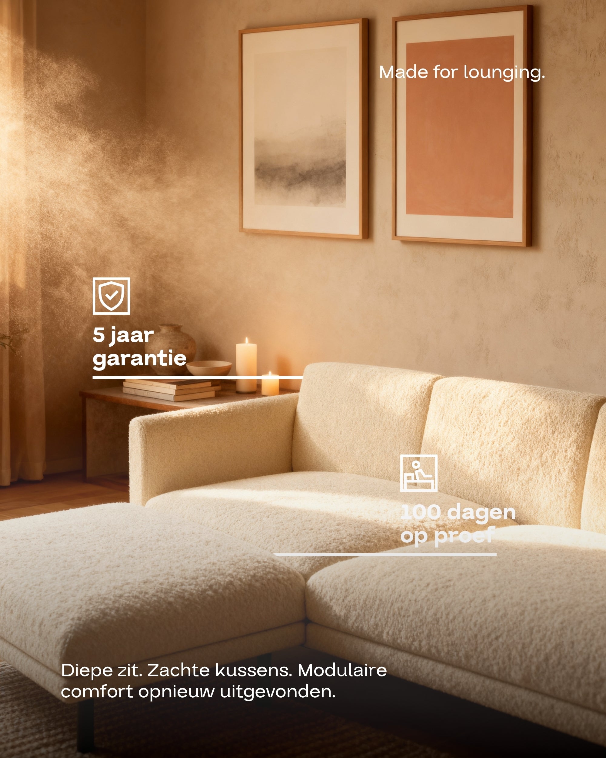 Modular sofa Aera 3-seater with footstool