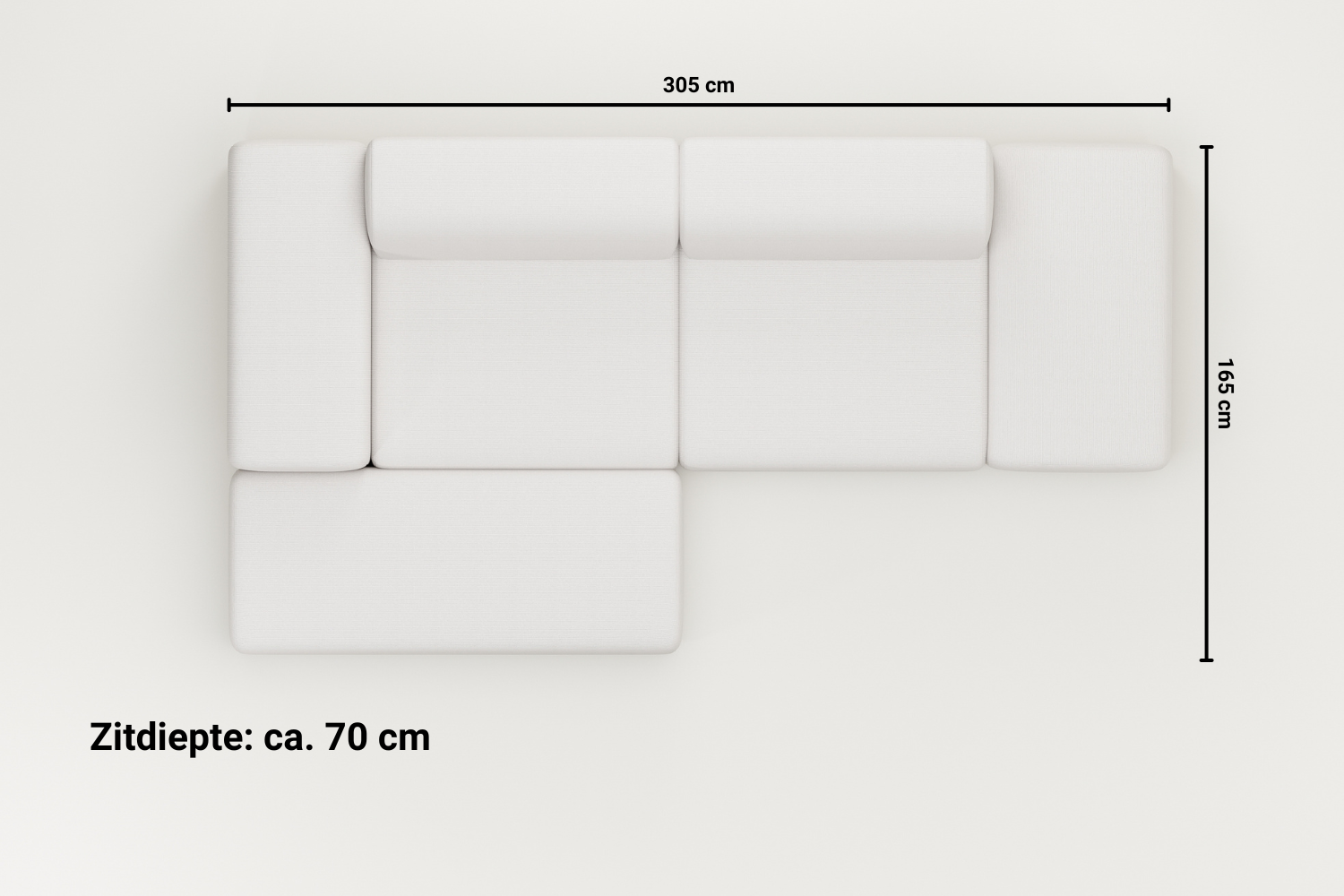 Modulaire hoekbank Nina 4-zits met slaapfunctie