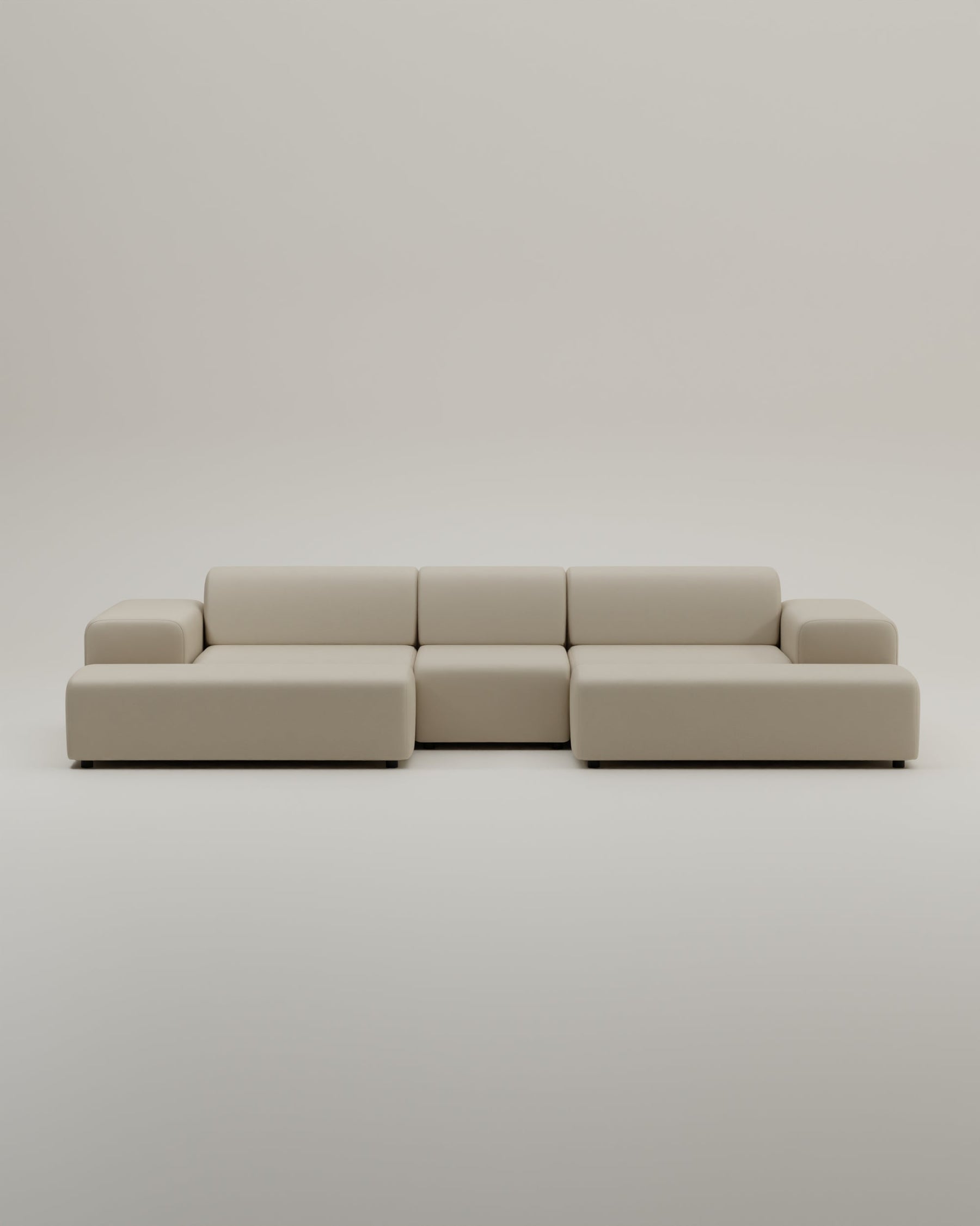 Modular Sofa Nina in U-shape / living landscape with sleeping function