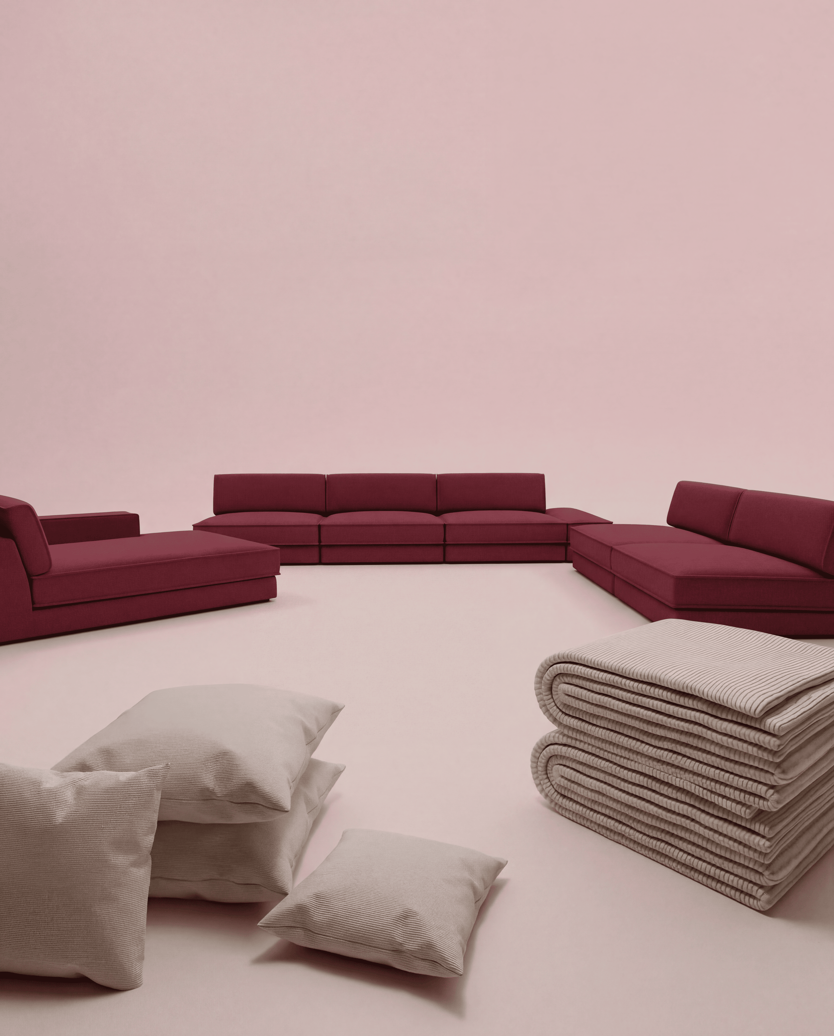 3 in 1 Set Modulaire bank Terra in U-vorm / bankstel met slaapfunctie