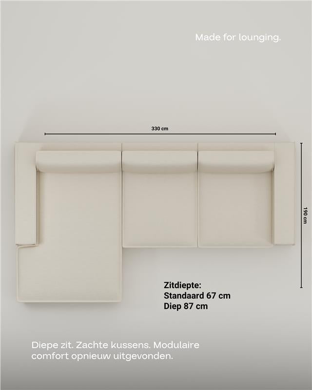 Stoffen bekleding - Modulaire bank Terra L 4-zits met slaapfunctie