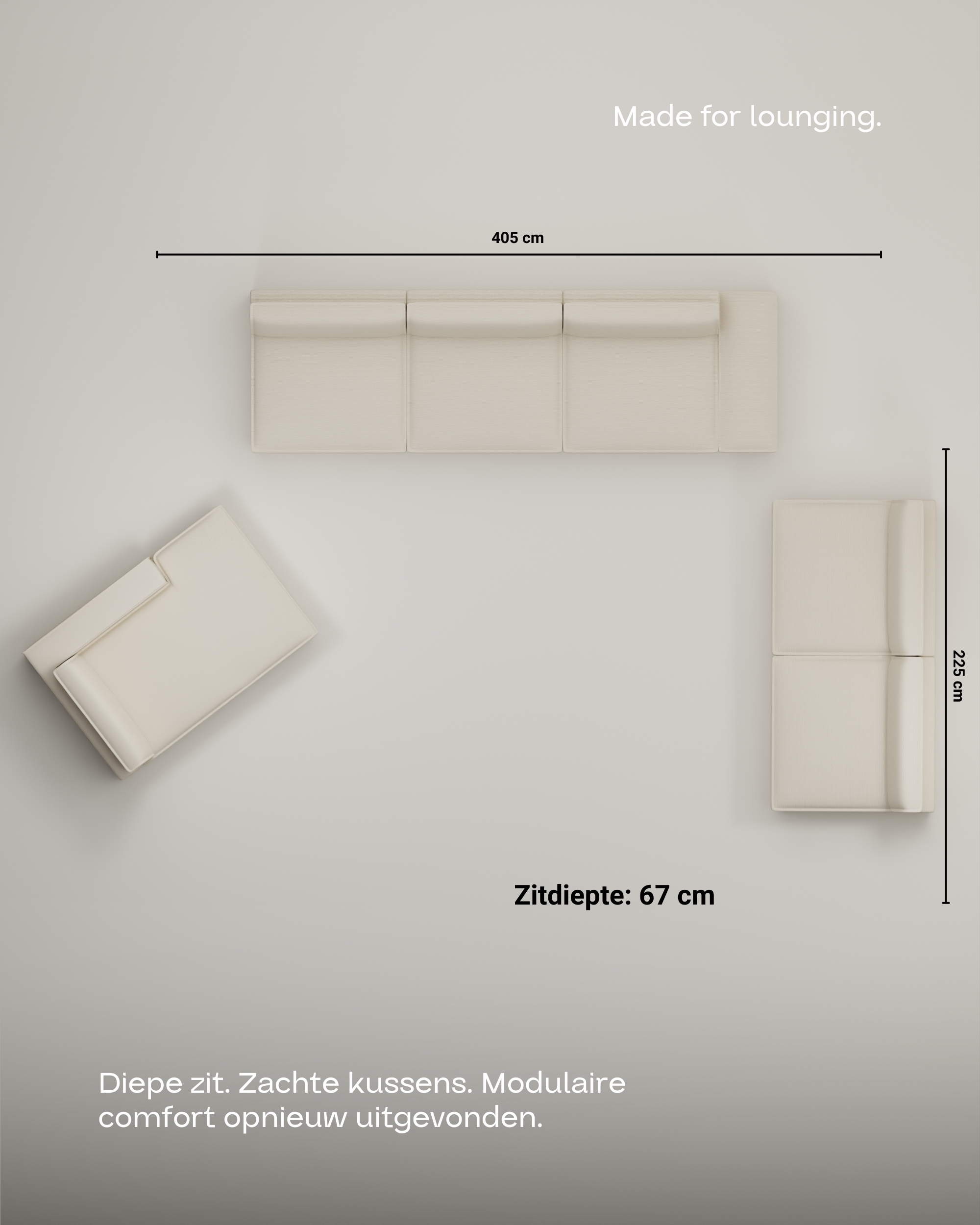 Modulaire Bank Terra In U-Vorm Bankstel Met Slaapfunctie