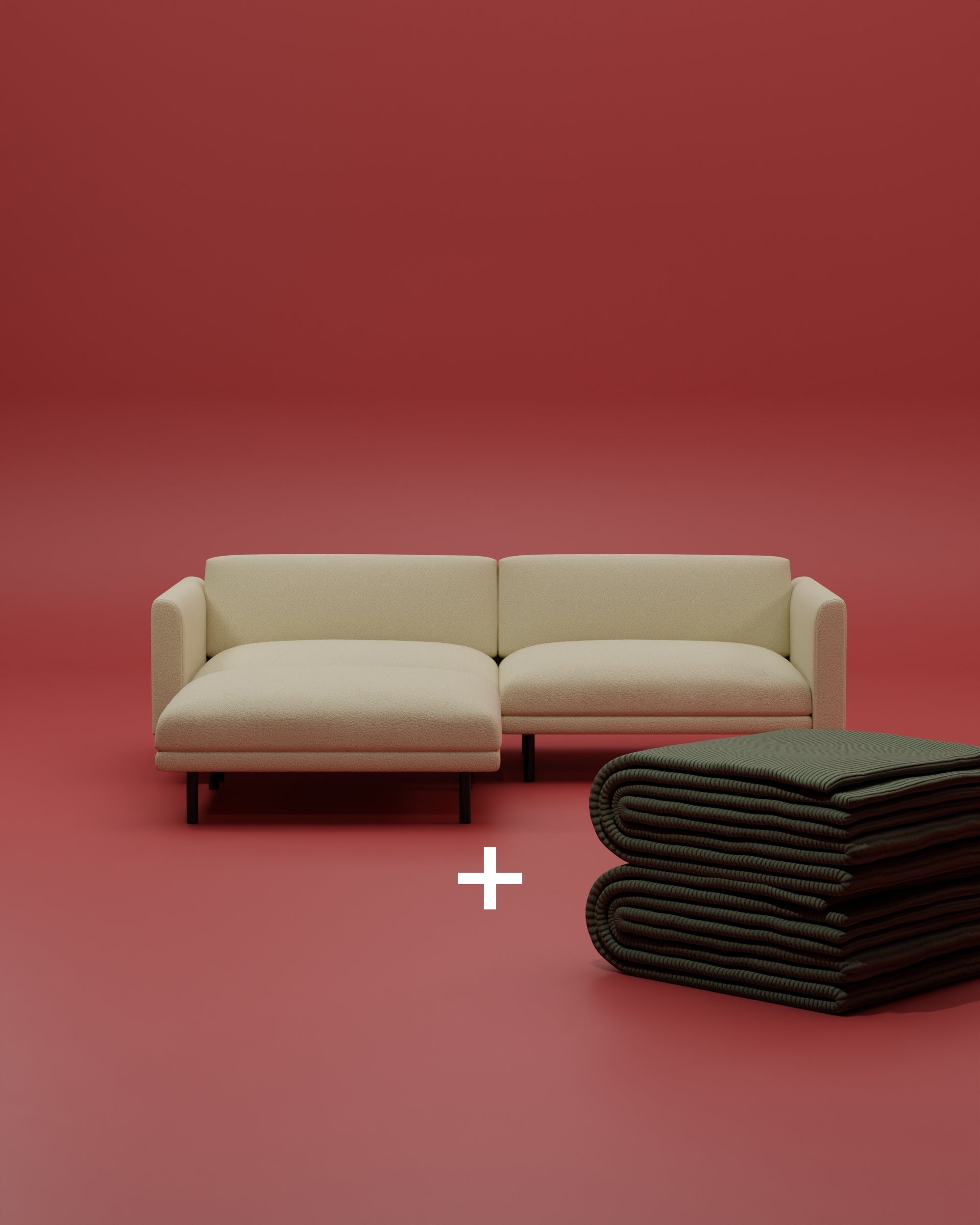 Modular sofa Aera 2.5-seater with footstool 2 in 1 Set