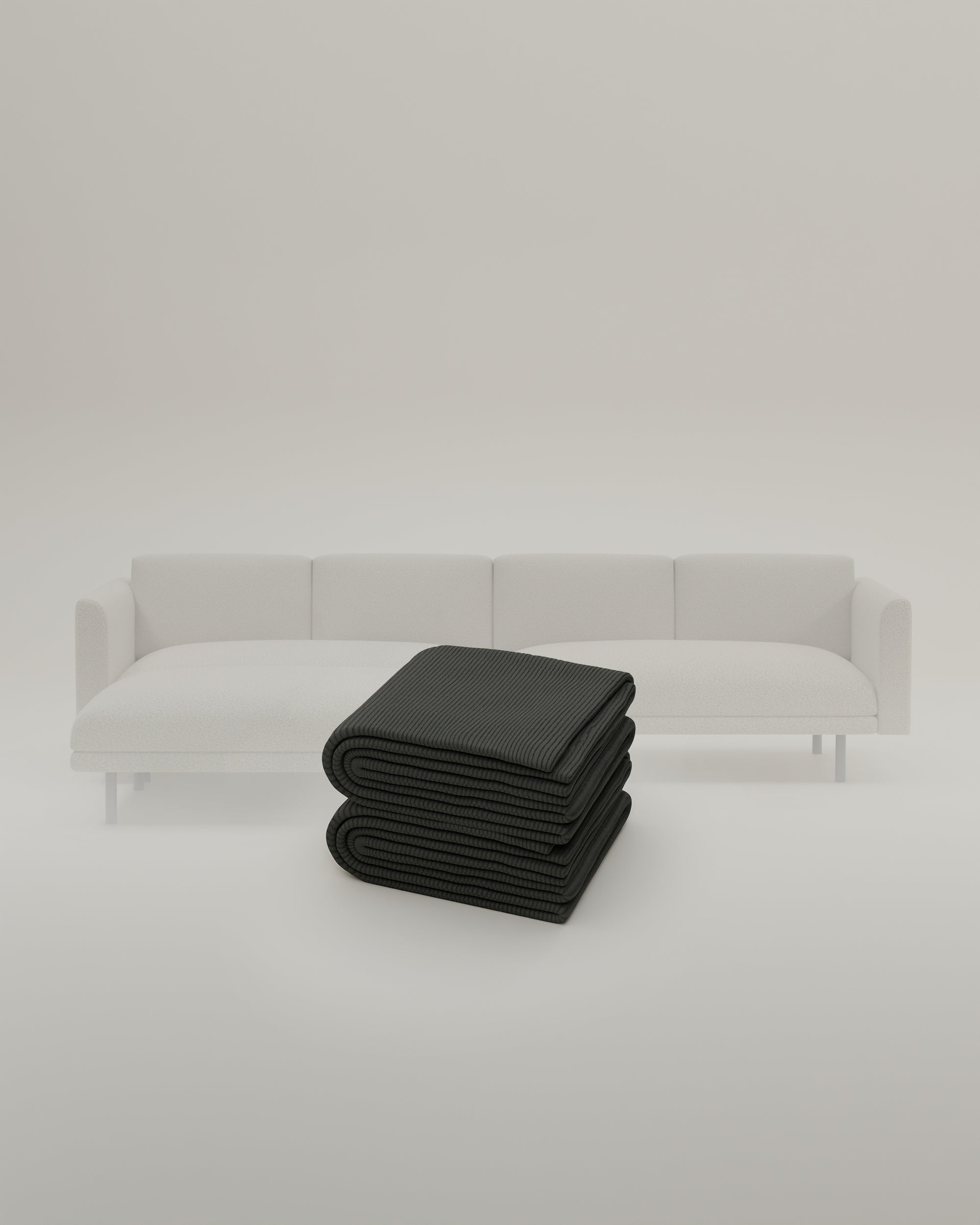 Fabric upholstery - Aera 3-seater modular sofa with footstool