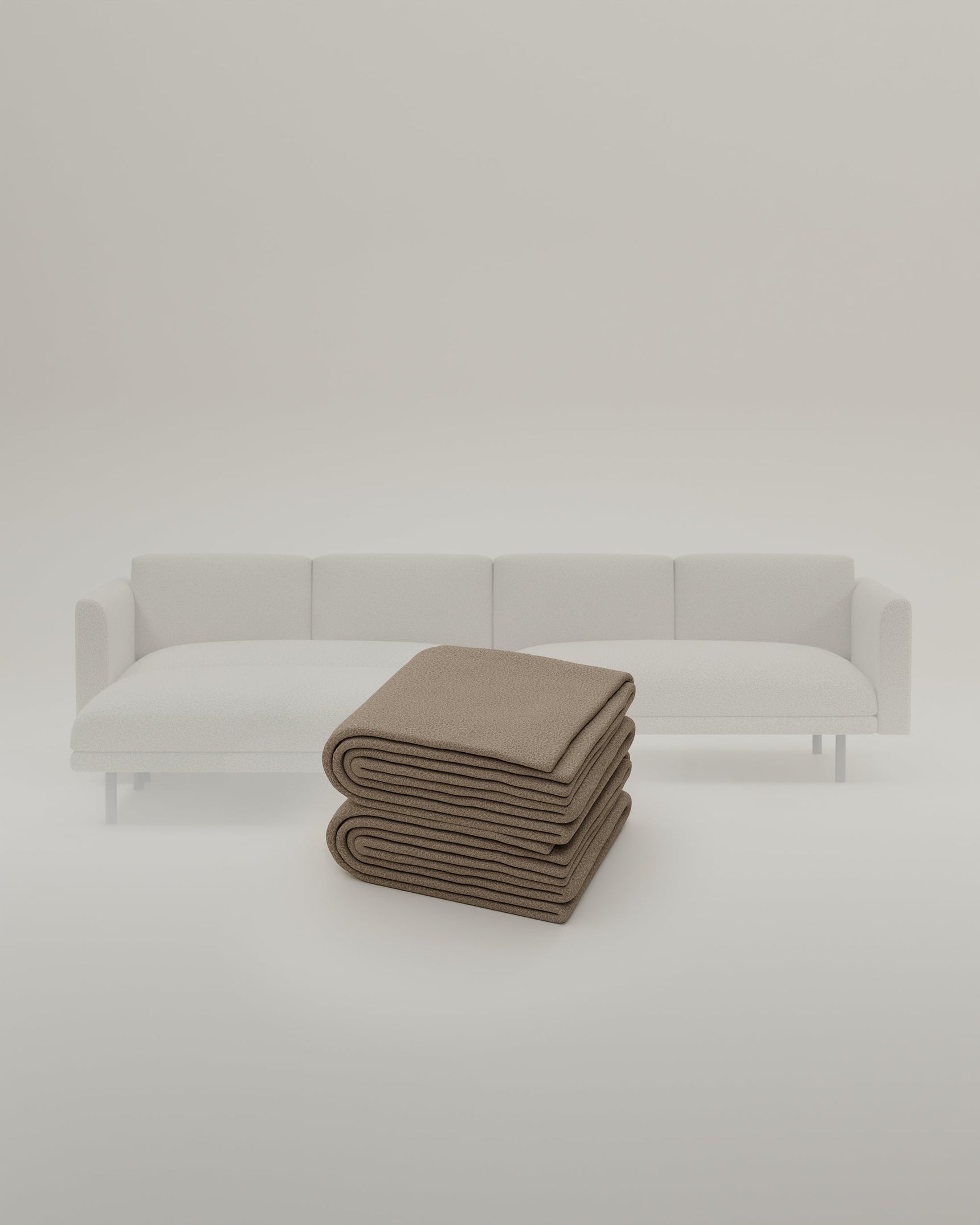 Fabric upholstery - Aera 3-seater modular sofa with footstool