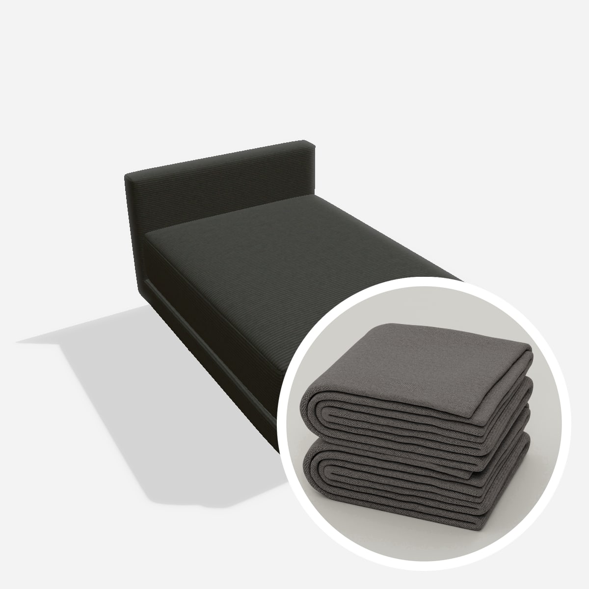 Stoffbezug - Donna armchair – Cord / Anthrazit