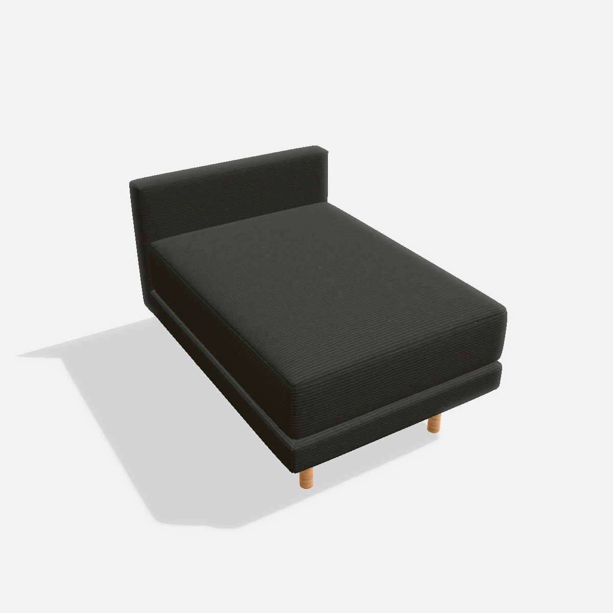 Donna armchair – Cord / Anthrazit / Holzfüße