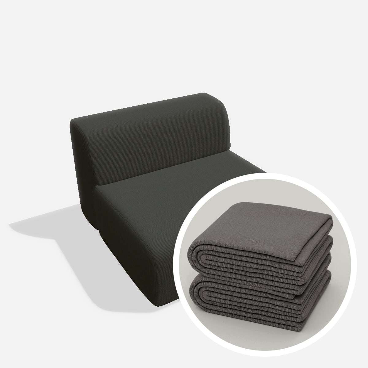 Stoffbezug - Nina Sitz 105x100 – Cord / Anthrazit